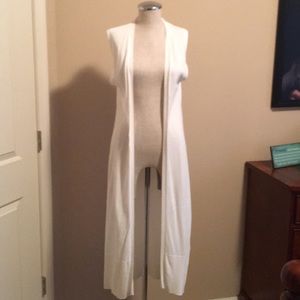White House Black Market sleeveless duster sweater